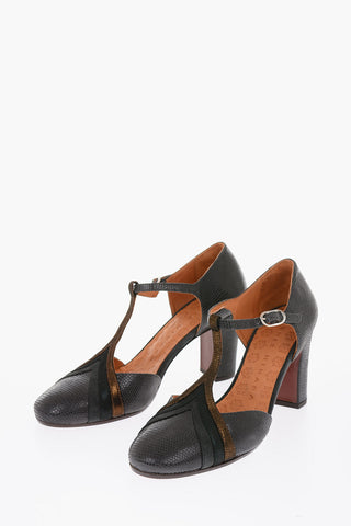 8.5cm leather WALKI T-Strap pumps