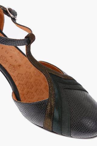8.5cm leather WALKI T-Strap pumps