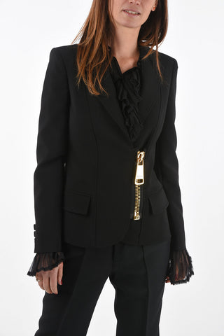 Blazer con Rever a Lancia e Maxi Zip Laterale