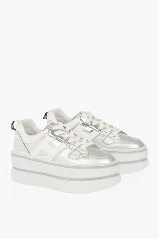 7cm Laminate Leather Sneakers with Platform