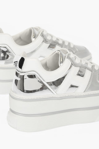 7cm Laminate Leather Sneakers with Platform