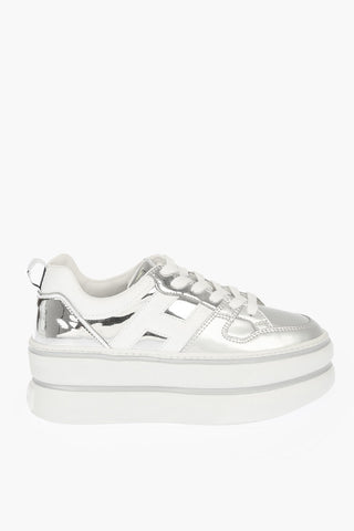 7cm Laminate Leather Sneakers with Platform