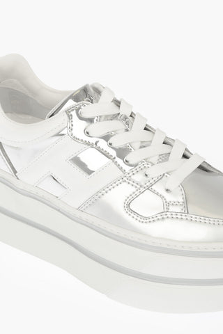 7cm Laminate Leather Sneakers with Platform