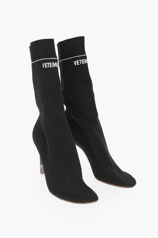 8cm Fabric LIGHTER SOCK Ankle Boots 