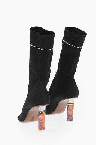 8cm Fabric LIGHTER SOCK Ankle Boots 