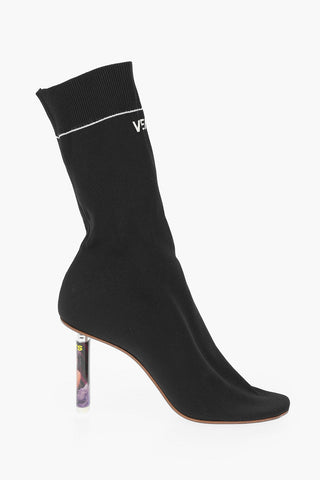 8cm Fabric LIGHTER SOCK Ankle Boots 