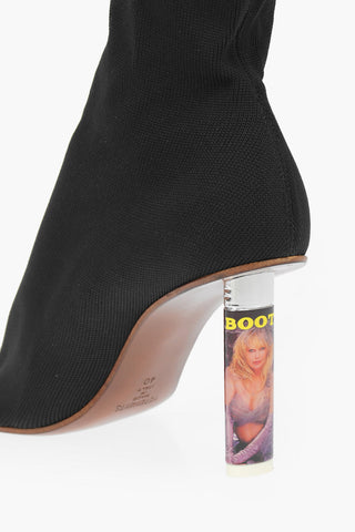 8cm Fabric LIGHTER SOCK Ankle Boots 