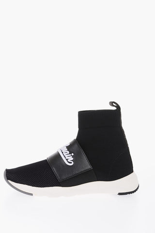leather and fabric CAMERON sock sneakers
