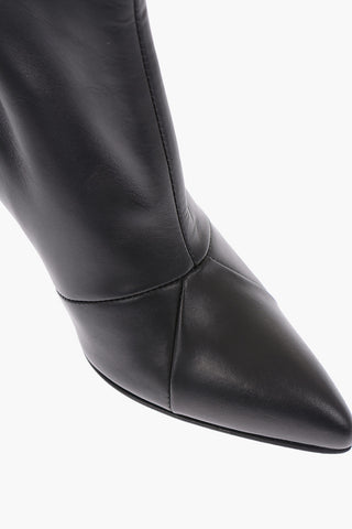Stivaletti in pelle con tacco 8cm