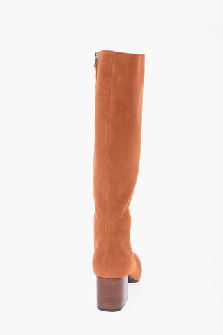 6cm Suede leather Knee boots with inner zip