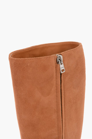 6cm Suede leather Knee boots with inner zip