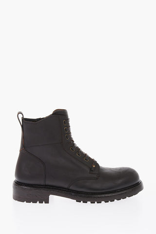 leather BERNINI Combat boots with Inner zip