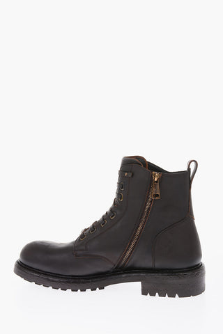 leather BERNINI Combat boots with Inner zip