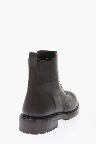 leather BERNINI Combat boots with Inner zip