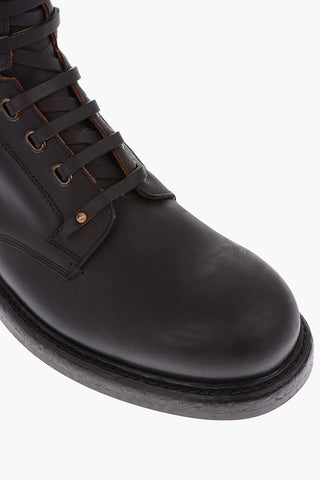 leather BERNINI Combat boots with Inner zip