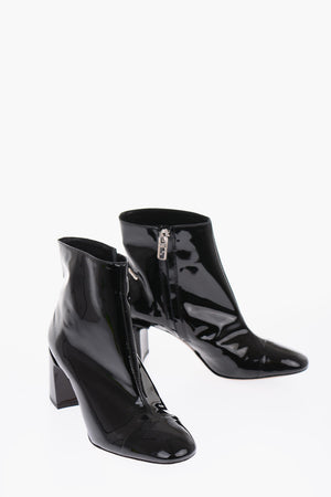 6.5cm patent leather high heel ankle boots
