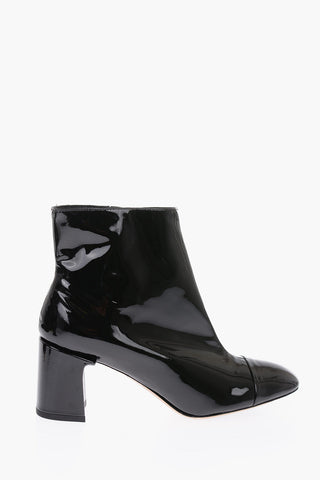 6.5cm patent leather high heel ankle boots