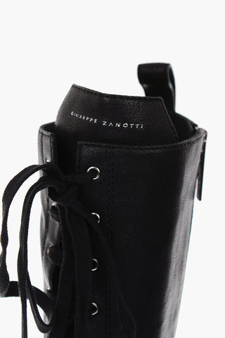 leather APOCALYPSE combat Boots with side zip