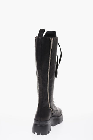 leather APOCALYPSE combat Boots with side zip