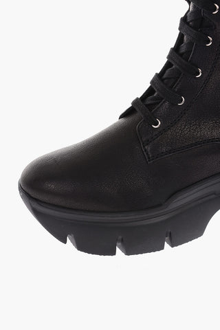 leather APOCALYPSE combat Boots with side zip