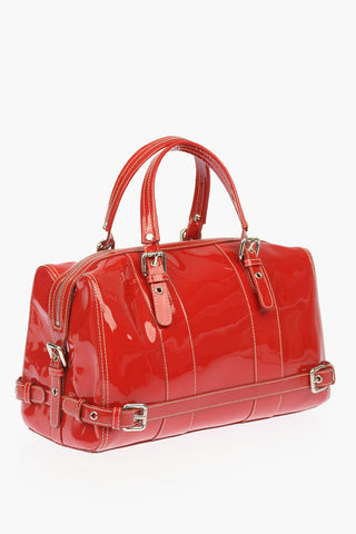Lacquered Leather Bucket Bag