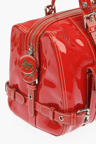 Lacquered Leather Bucket Bag