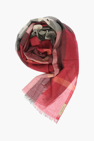 Silk and Wool Checked Scarf