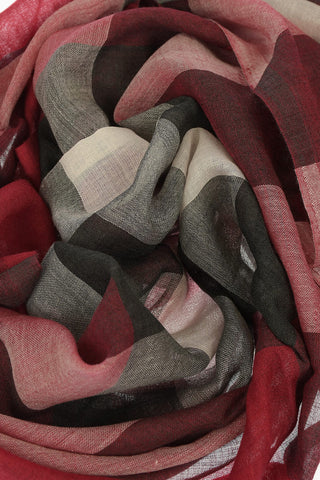 Silk and Wool Checked Scarf