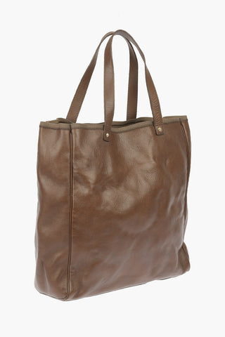 Leather Embroidered Shopping Bag