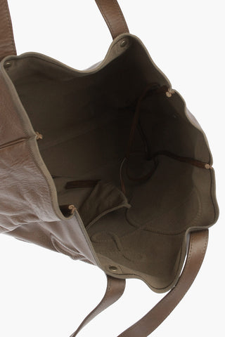 Leather Embroidered Shopping Bag