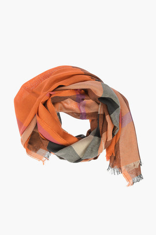 Silk and Cashmere Checked Scarf