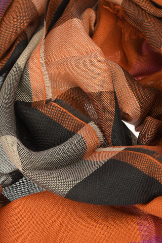 Silk and Cashmere Checked Scarf