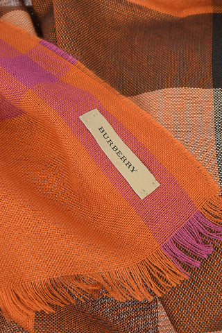 Silk and Cashmere Checked Scarf