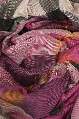 Silk and Cashmere Checked Scarf