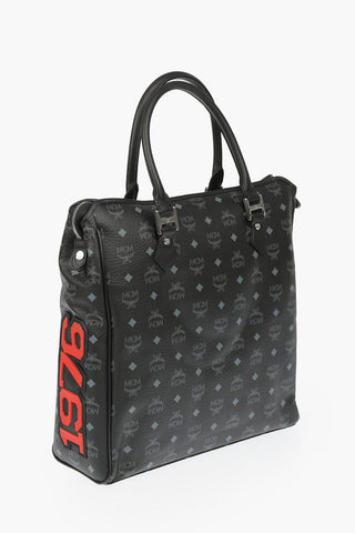 Borsa Shopping Stampata in Pelle