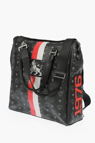 Borsa Shopping Stampata in Pelle