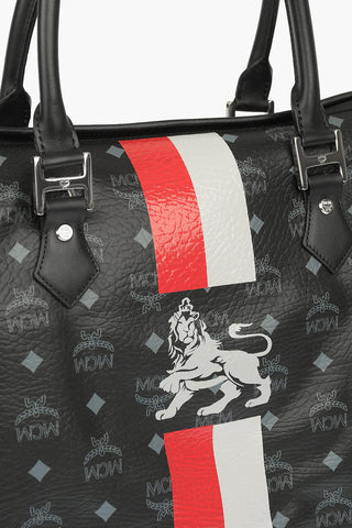 Borsa Shopping Stampata in Pelle