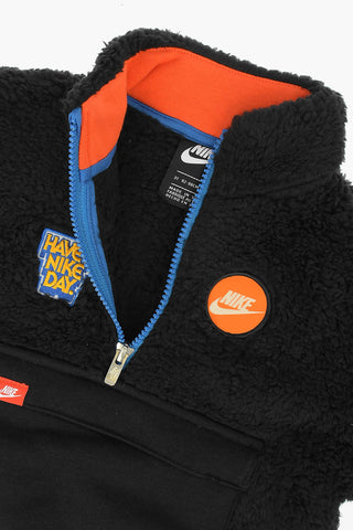 Faux Fur Sweatshirt with Patch