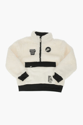 Faux Fur Sweatshirt with Patch
