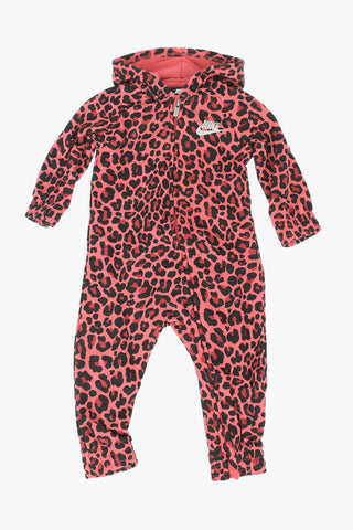 Leopard Print Hooded Romper Suit