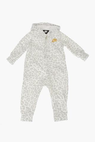 Leopard Printed Hooded Romper Suit