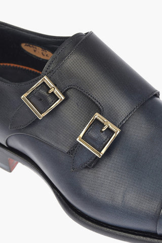 Scarpe Monk a doppia fibbia in pelle
