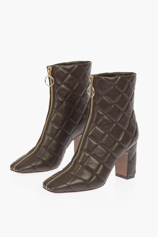 9cm Quilted Leather Booties