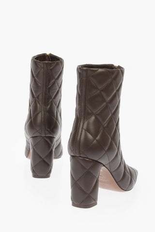 9cm Quilted Leather Booties