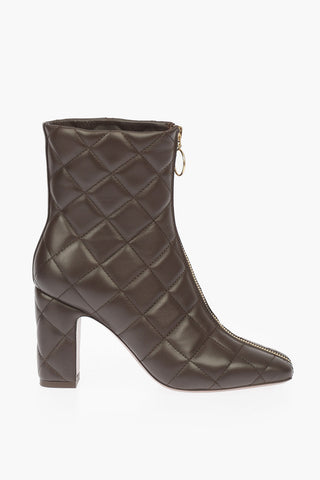 9cm Quilted Leather Booties