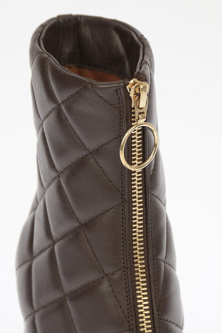 9cm Quilted Leather Booties