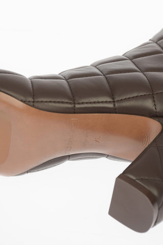 9cm Quilted Leather Booties