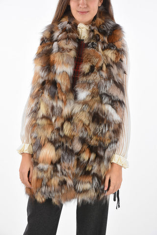 Fox Fur Waistcoat with Knitted Back Part