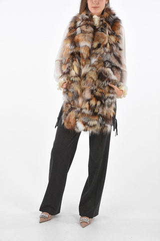 Fox Fur Waistcoat with Knitted Back Part