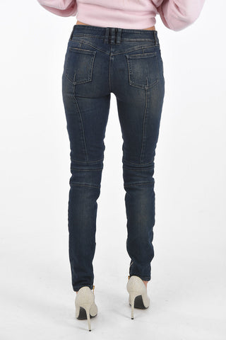 Low Rise BIKER PERM Skinny Fit Jeans